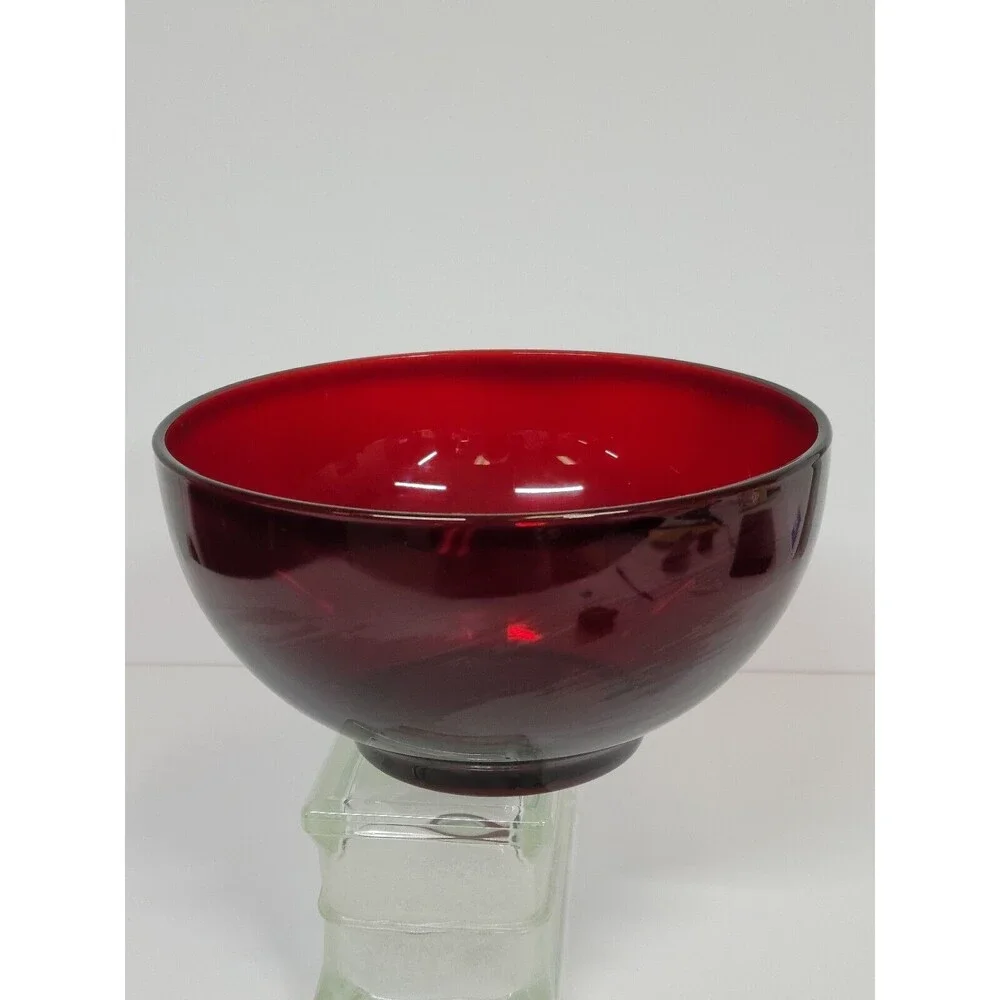 Vintage Hazel Atlas Ruby Red Glass Bowl